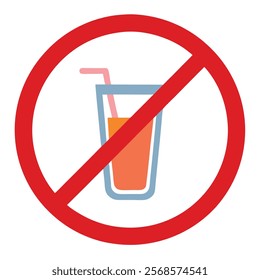  No Alcohol Drinks Prohibit Sign Vector Illustration