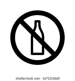 No alcohol drinks, prohibits sign vector