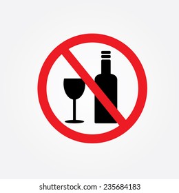 No alcohol drinks,prohibits sign vector
