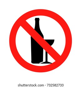 No alcohol No drunk sing symbol icon vector illustration eps