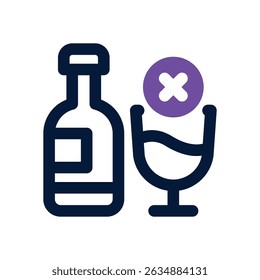 no alcohol duotone icon. Sleek and modern vector icon for websites, mobile apps, marketing materials, and corporate design. Fully scalable and ready to use.