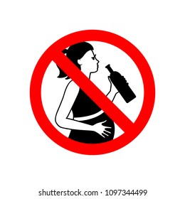 No alcohol during pregnancy period vector sign illustration isolated on white background