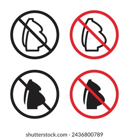 No Alcohol During Pregnancy Period Sign Vector Icon Set. Pregnancy Safeguard Emblem vector symbol for UI design.