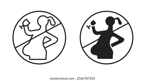 No alcohol during pregnancy period sign set vector collection pack