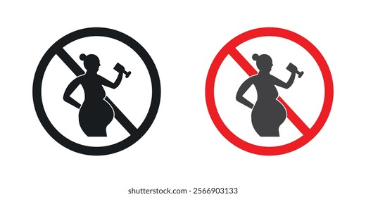 No alcohol during pregnancy period sign set vector collection pack