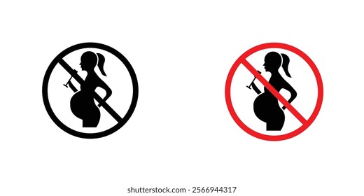 No alcohol during pregnancy period sign set vector collection pack