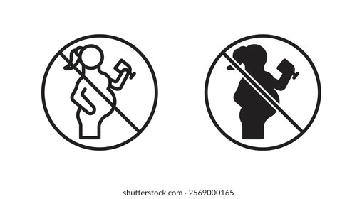 No alcohol during pregnancy period sign set vector graphics designs