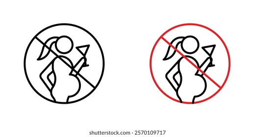 No alcohol during pregnancy period sign set vectors on white background.