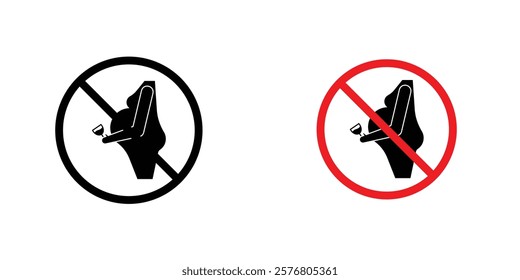 No alcohol during pregnancy period sign vector pack for web designs