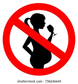 No alcohol during pregnancy period vector sign illustration isolated on white background