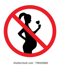No alcohol during pregnancy period vector sign illustration isolated on white background