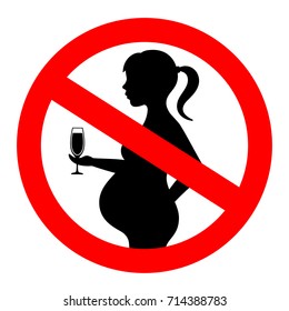 No alcohol during pregnancy vector sign illustration isolated on white background