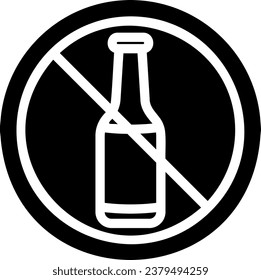 no alcohol glyph icon illustration vector