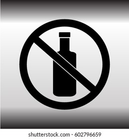 No alcohol icon, bottle prohibited vector illustration
