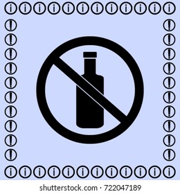 No alcohol icon, bottle prohibited vector illustration