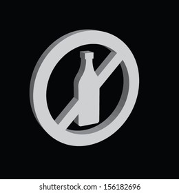 no alcohol icon button design. vector illustration.