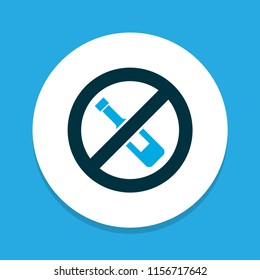 No alcohol icon colored symbol. Premium quality isolated forbidden element in trendy style.