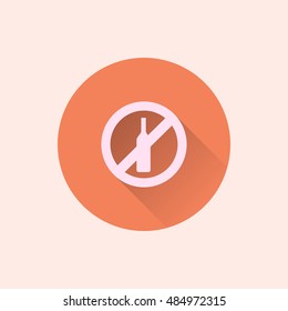 no alcohol icon. flat style