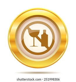 No alcohol icon. Internet button on white background. EPS10 vector. 
