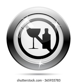 No alcohol icon. Internet button on white background. EPS10 vector.