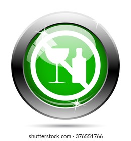 No alcohol icon. Internet button on white background. EPS10 vector.
