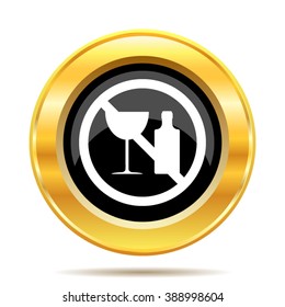 No alcohol icon. Internet button on white background. EPS10 vector.
