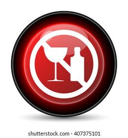 No alcohol icon. Internet button on white background. EPS10 vector
