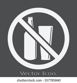 No alcohol. icon isolated sign symbol and flat style for app, web and digital design. Vector illustration.