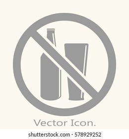No alcohol. icon isolated sign symbol and flat style for app, web and digital design. Vector illustration.