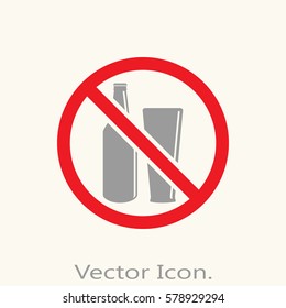 No alcohol. icon isolated sign symbol and flat style for app, web and digital design. Vector illustration.