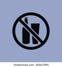 No alcohol. icon isolated sign symbol and flat style for app, web and digital design. Vector illustration.