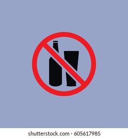 No alcohol. icon isolated sign symbol and flat style for app, web and digital design. Vector illustration.