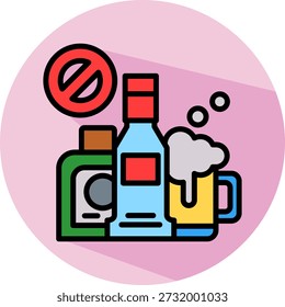 Kein Alkohol Symbol isometrische Vektorgrafik