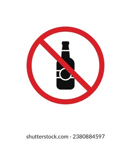 No alcohol icon sign symbol isolated on white background 