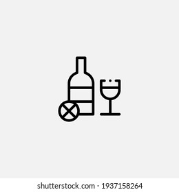 No alcohol icon sign vector,Symbol, logo illustration for web and mobile