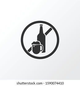 No alcohol icon symbol. Premium quality isolated beer forbidden element in trendy style.