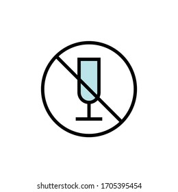 No alcohol Icon vector illustration flat