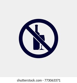 no alcohol icon, vector illustration