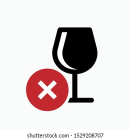 No Alcohol Icon - Vector, Sign and Symbol for Design, Presentation, Website or Apps Elements. 
