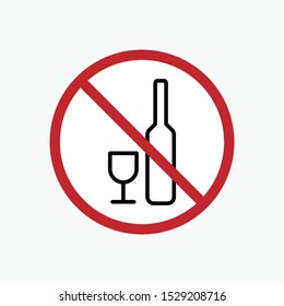 No Alcohol Icon - Vector, Sign and Symbol for Design, Presentation, Website or Apps Elements. 