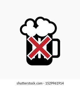 
No Alcohol Icon - Vector, Sign and Symbol for Design, Presentation, Website or Apps Elements. 