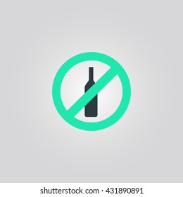 No Alcohol Icon. No Alcohol Vector. No Alcohol Sign