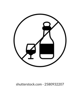 No Alcohol icon vector stock illustration
