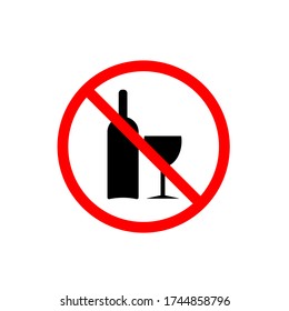 Sin vector de ícono de alcohol, parada, 