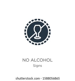 No alcohol icon vector. Trendy flat no alcohol icon from signs collection isolated on white background. Vector illustration can be used for web and mobile graphic design, logo, eps10