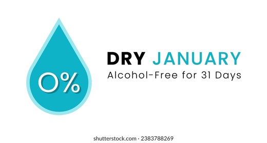 No hay alcohol en enero. Mes libre de alcohol. Dejar de beber o beber alcohol. Enero seco es una campaña de salud pública que insta a la gente a abstenerse de beber alcohol durante el mes de enero, Vector ilustra.