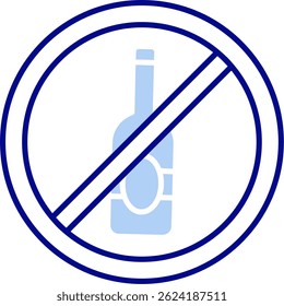 Kein Alkohol Linie Vektor Symbol Design