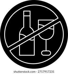 Kein Alkohol Linie Vektor Symbol Design