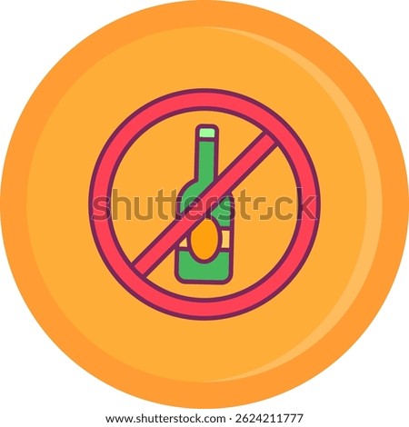 No alcohol Line vector Icon Design