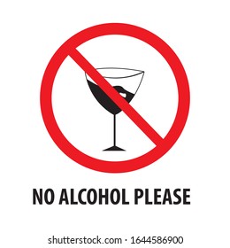 No Alcohol Please in Vector 
